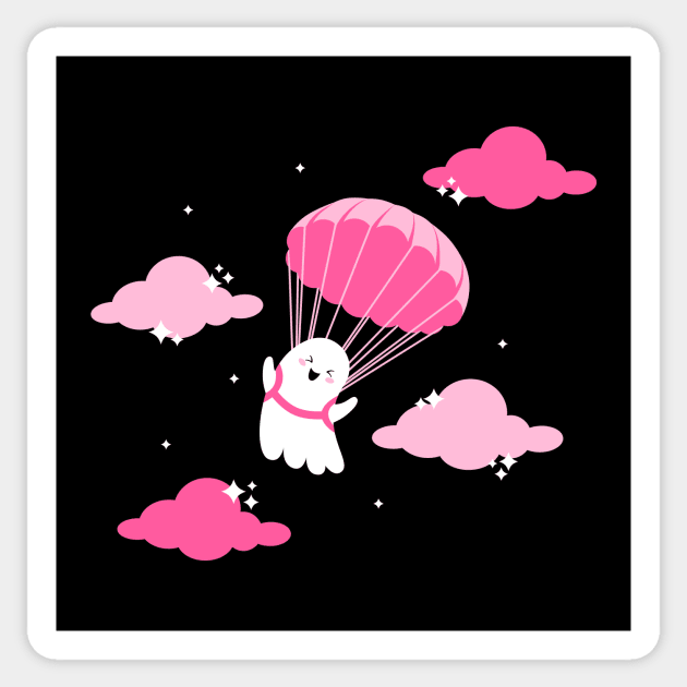 Skydiving Ghost Sticker by Kimberly Sterling